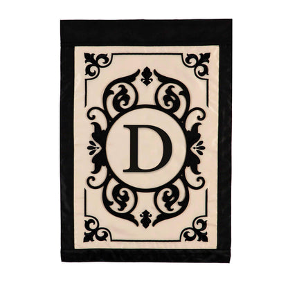 Cambridge Monogram Garden Applique Flag, Letter D - Tampa Home & Garden Store