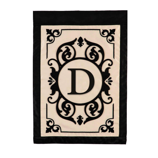 Cambridge Monogram Garden Applique Flag, Letter D - Tampa Home & Garden Store