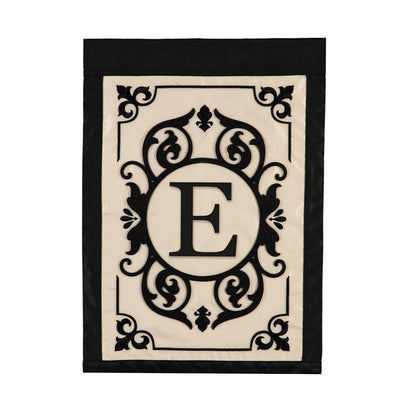 Cambridge Monogram Garden Applique Flag, Letter E - Tampa Home & Garden Store