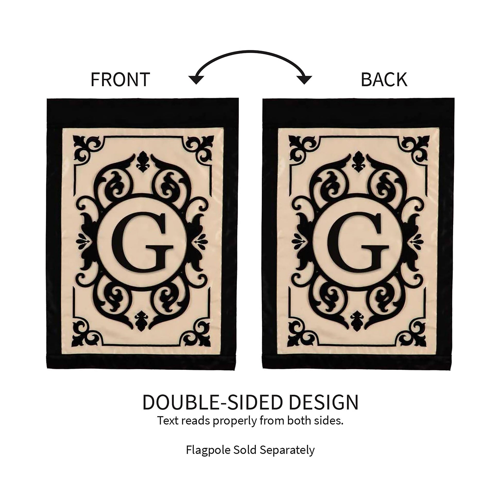 Cambridge Monogram Garden Applique Flag, Letter G - Tampa Home & Garden Store