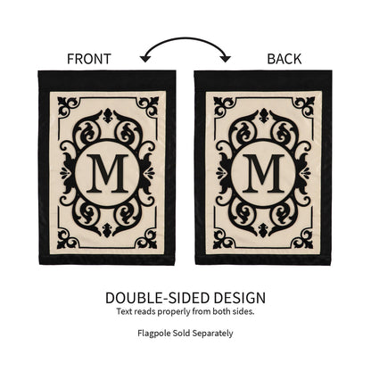 Cambridge Monogram Garden Applique Flag, Letter M - Tampa Home & Garden Store