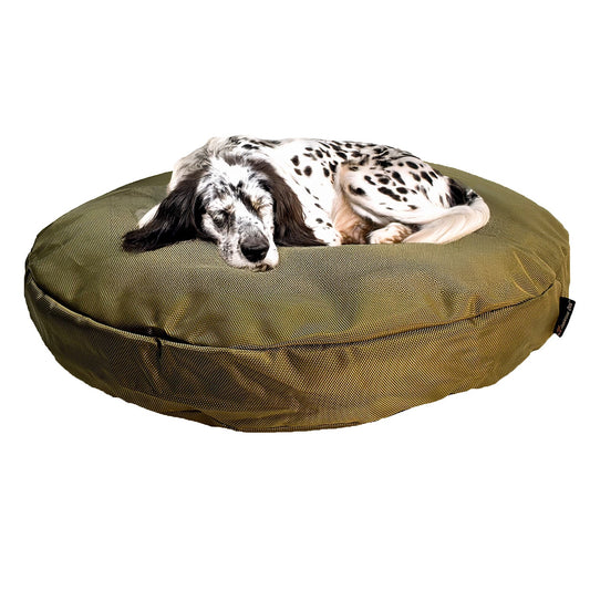 Dog Bed Round Armor olive green circular bed by American Dog on Tampa Home & Garden Store