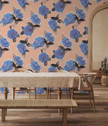 Camellia Wallpaper, cotton candy - Tampa Home & Garden Store