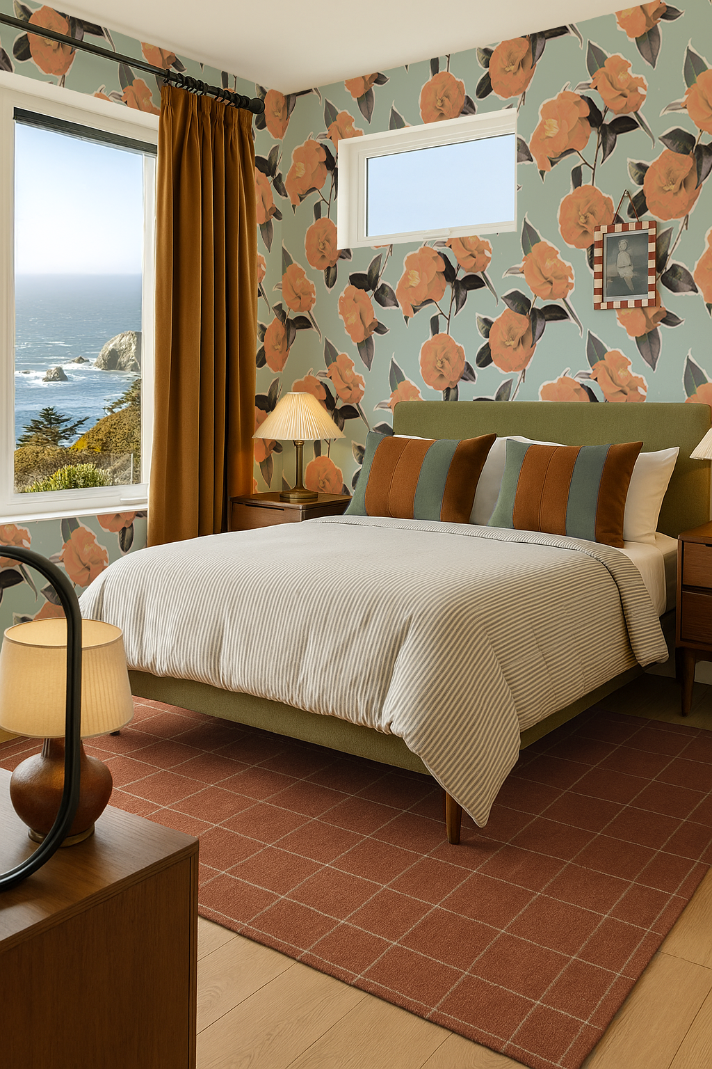 Camellia Wallpaper, light blue - Tampa Home & Garden Store
