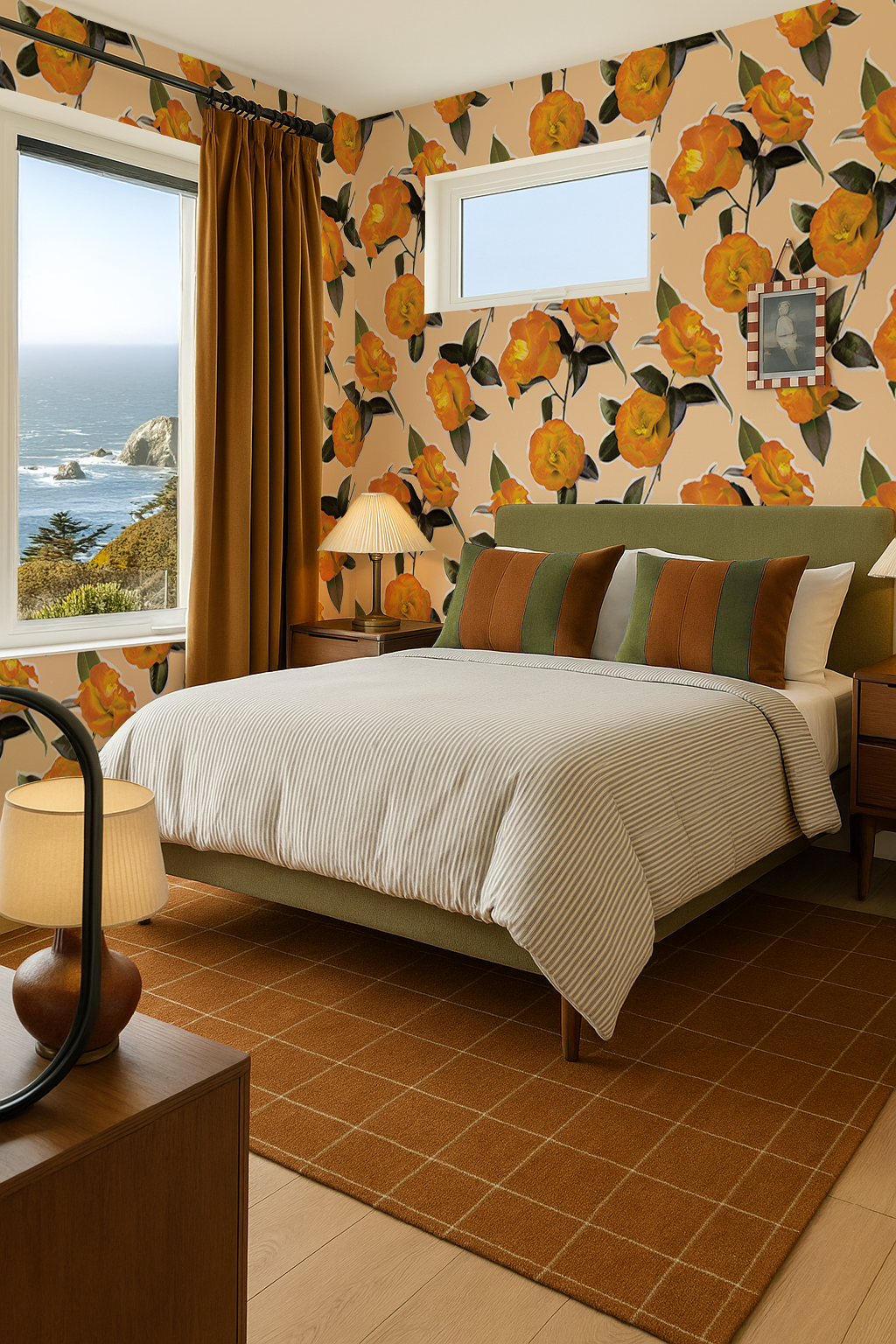 Camellia Wallpaper, peach - Tampa Home & Garden Store