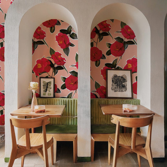 Camellia Wallpaper, pink - Tampa Home & Garden Store