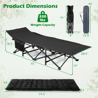 DirectDeals camping cot with padded mat and carrying bag for adults, 330 lb capacity on Tampa Home & Garden Store