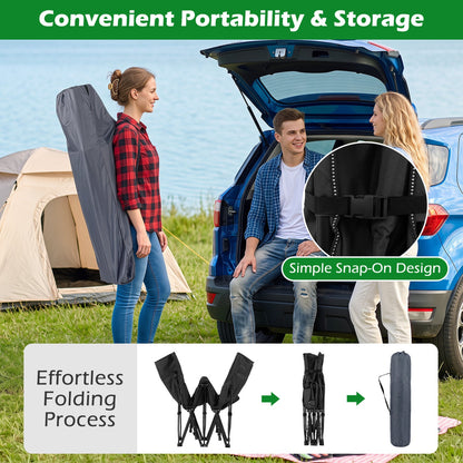 Camping cot for adults DirectDeals with padded mat and carrying bag, black foldable design on Tampa Home & Garden Store
