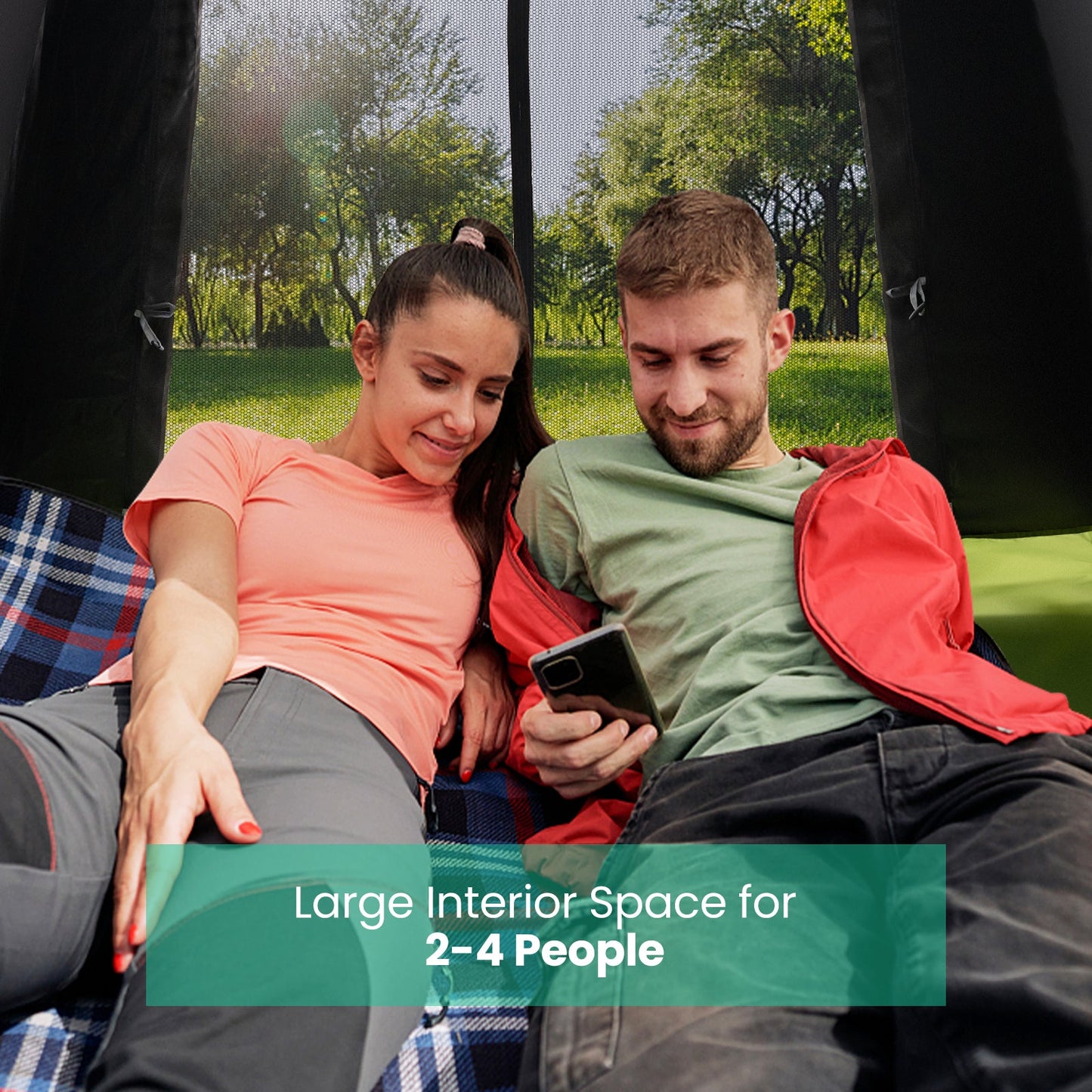 GemGear 2-4 Person Instant Pop-up Camping Tent interior with removable rainfly on Tampa Home & Garden Store