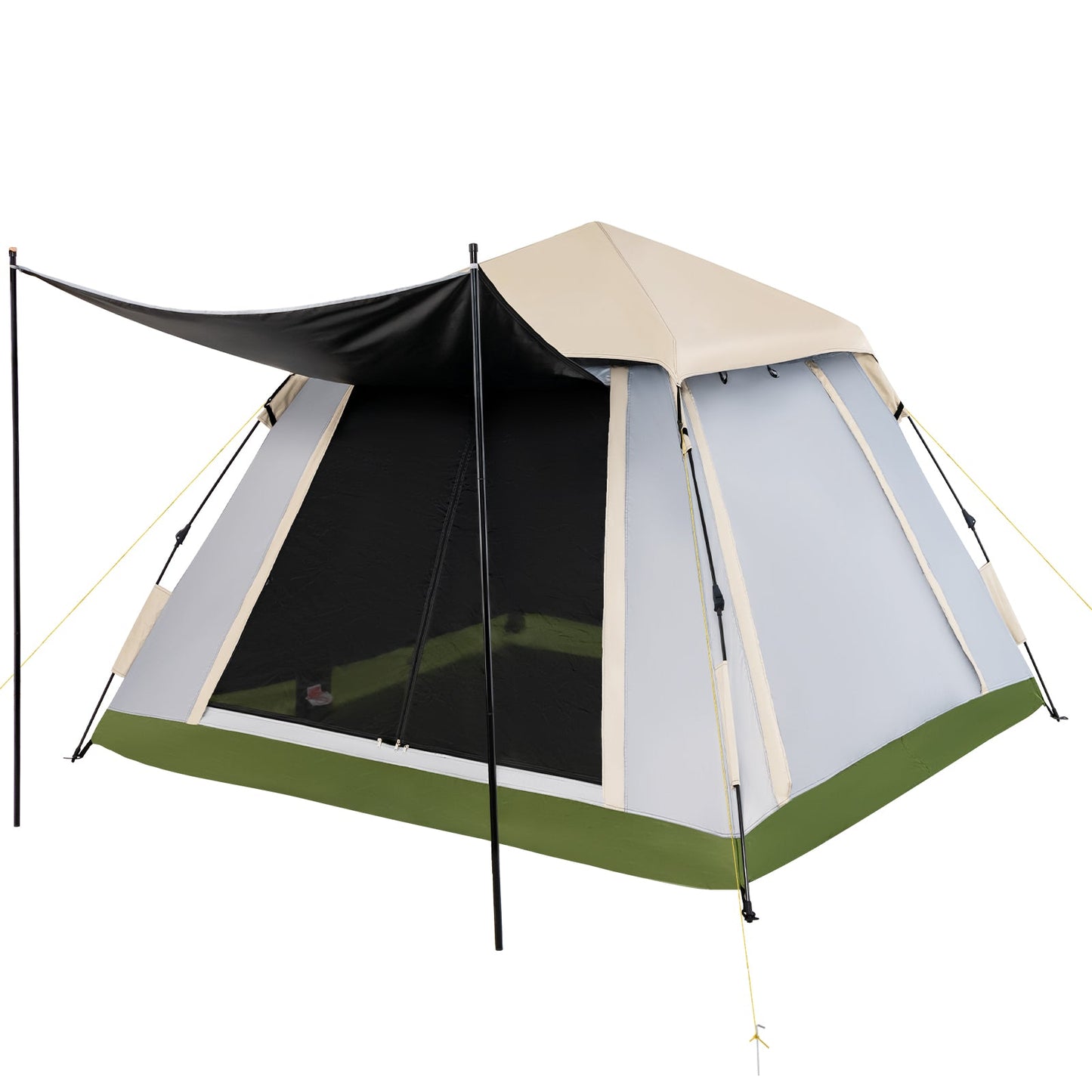 GemGear 2-4 Person Instant Pop-up Camping Tent with removable beige rainfly over gray panels on Tampa Home & Garden Store
