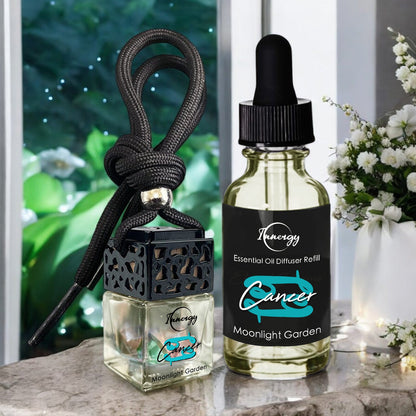 Cancer Zodiac Crystal-Enhanced Oil Diffuser, Car Air Freshener, 8ml - Tampa Home & Garden Store