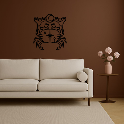 Cancer Zodiac Sign Silhouette – Pink Metal Wall Art - KAFGP164 - Tampa Home & Garden Store