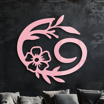 Cancer Zodiac Symbol Metal Wall Art – Floral Astrology Home Decor - KAFGP078 - Tampa Home & Garden Store