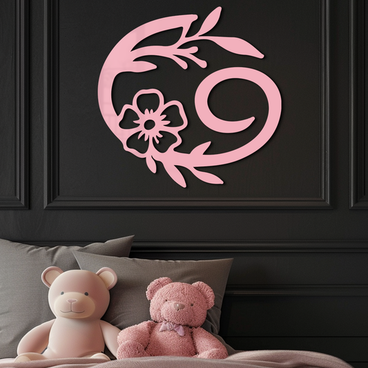 Cancer Zodiac Symbol Metal Wall Art – Floral Astrology Home Decor - KAFGP078 - Tampa Home & Garden Store