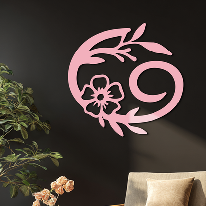 Cancer Zodiac Symbol Metal Wall Art – Floral Astrology Home Decor - KAFGP078 - Tampa Home & Garden Store