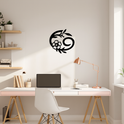 Cancer Zodiac Symbol Metal Wall Art – Floral Astrology Home Decor - KAFGP078 - Tampa Home & Garden Store