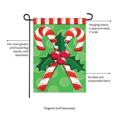 Candy Cane Christmas Applique Garden Flag - Tampa Home & Garden Store