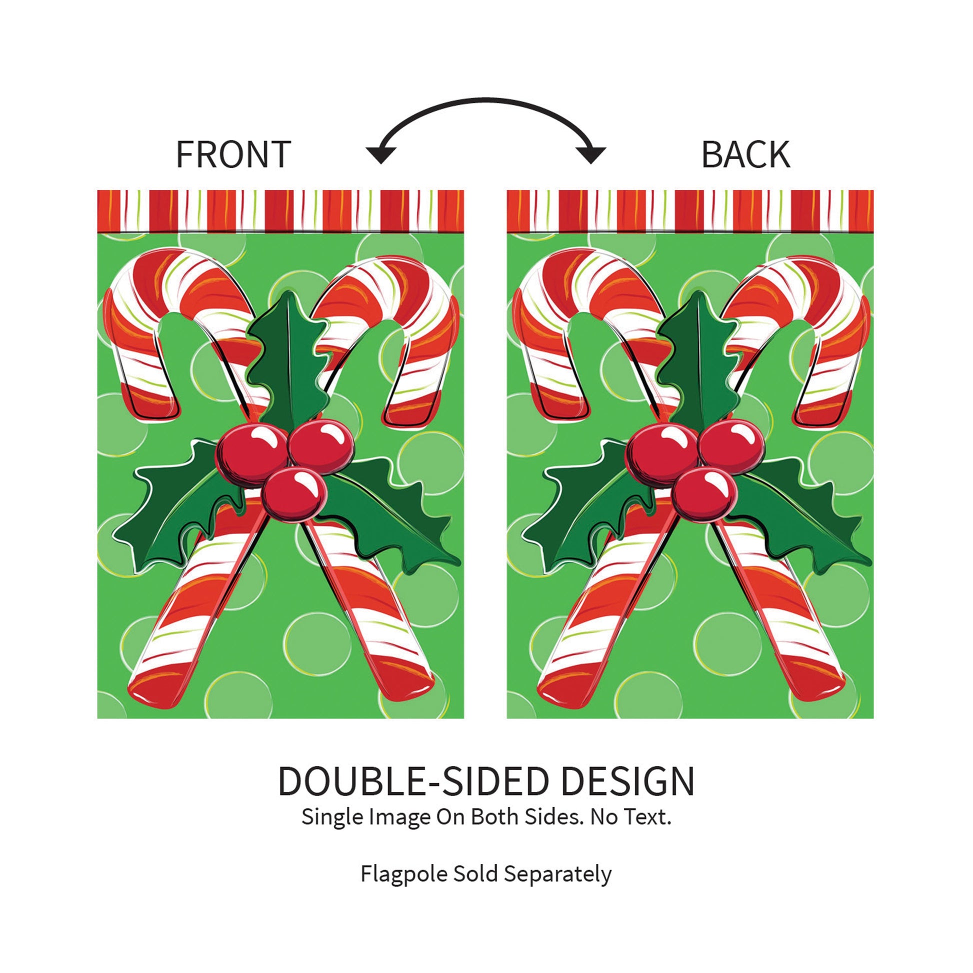 Candy Cane Christmas Applique Garden Flag - Tampa Home & Garden Store