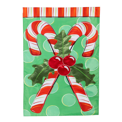 Candy Cane Christmas Applique House Flag - Tampa Home & Garden Store