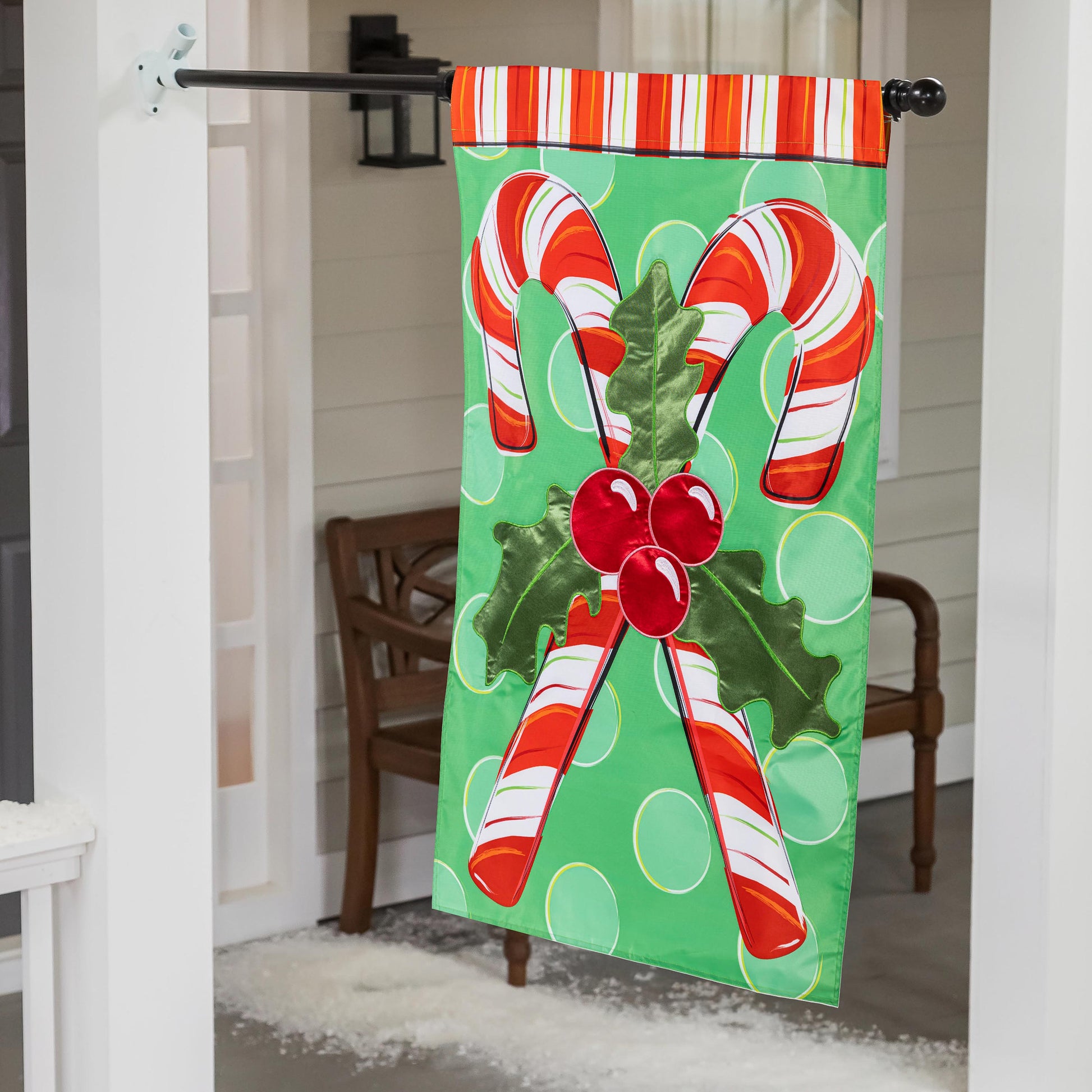 Candy Cane Christmas Applique House Flag - Tampa Home & Garden Store