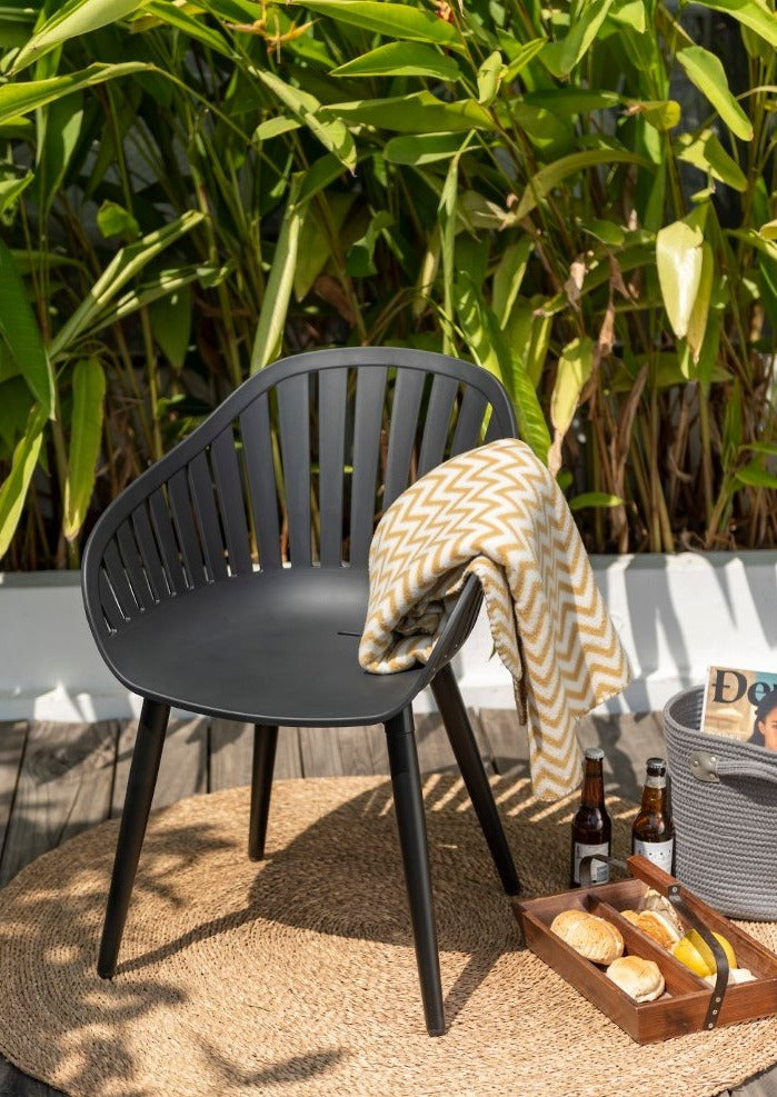 Nassau resin and aluminum outdoor chairs, black, 4-piece set by LifestyleGarden US on Tampa Home & Garden Store