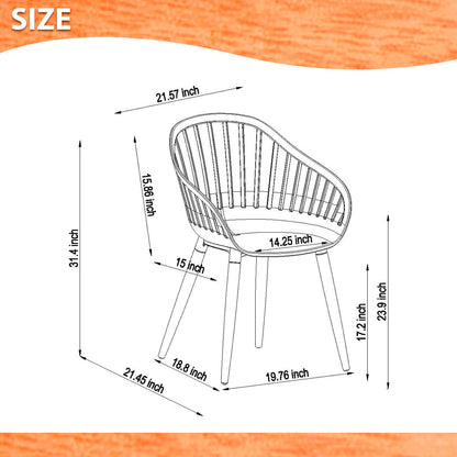 Nassau Chairs Resin and Wood 4-Piece outdoor chairs LifestyleGarden US schematic dimensions on Tampa Home & Garden Store