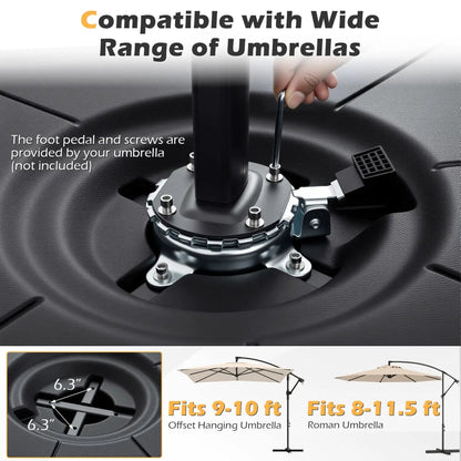 Patio Umbrella Base 220 Lbs Water Sand Fillable