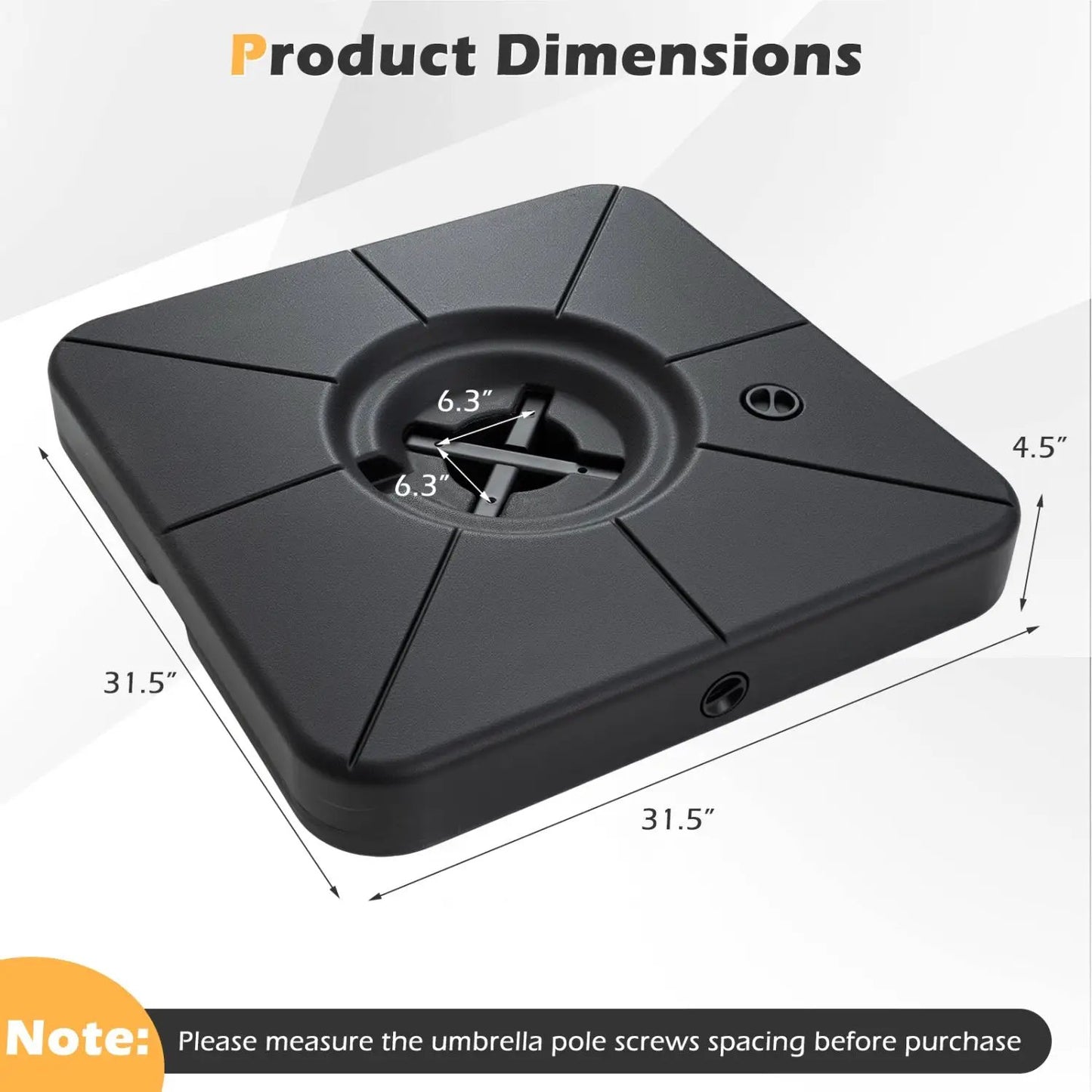 Patio Umbrella Base 220 Lbs Water Sand Fillable
