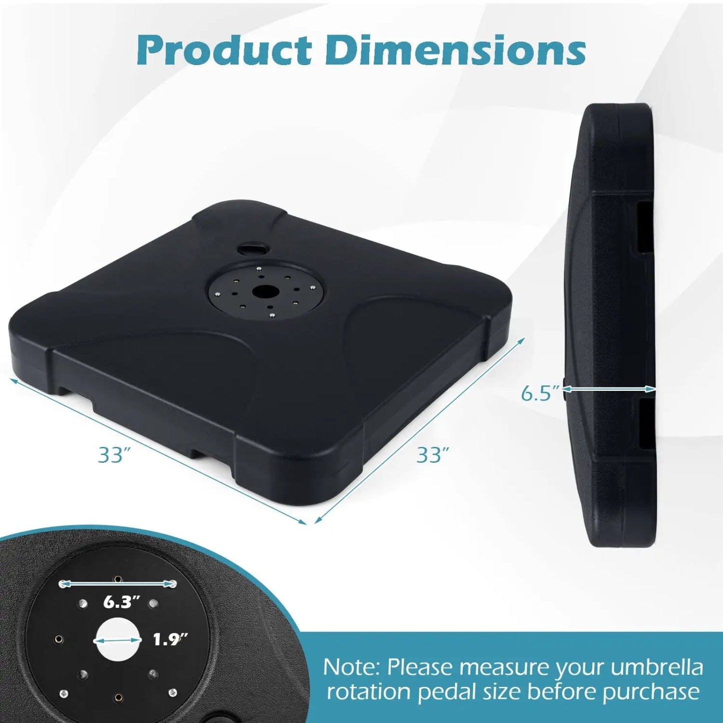 Cantilever Umbrella Base Water and Sand Fillable