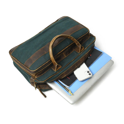 Canvas Green Briefcase - Tampa Home & Garden Store