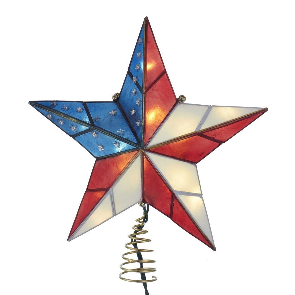 Capiz American Flag Inspired Star Treetop - Tampa Home & Garden Store