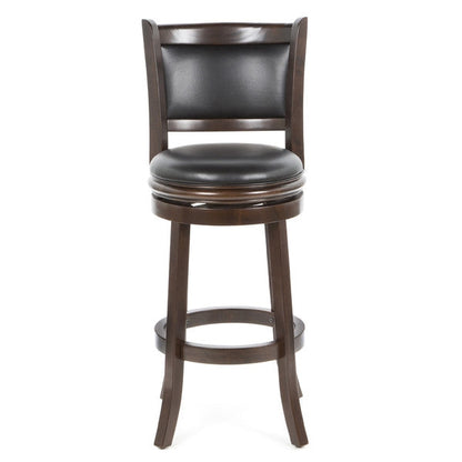 Cappuccino 29-inch Swivel Barstool with Faux Leather Cushion Seat - Tampa Home & Garden Store