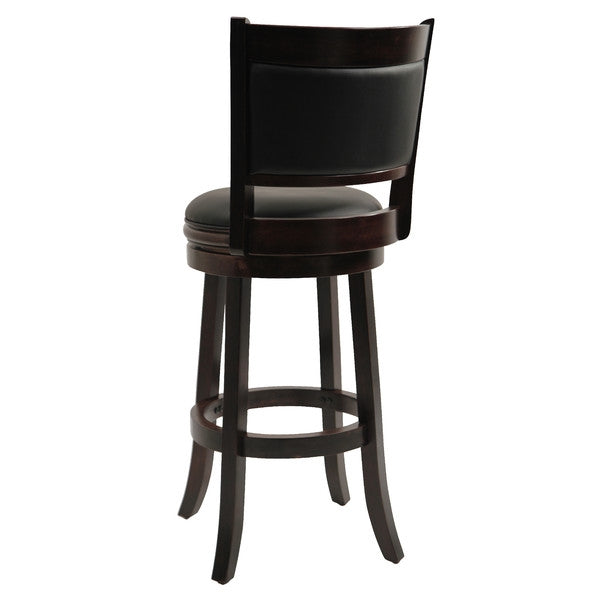 Cappuccino 29-inch Swivel Barstool with Faux Leather Cushion Seat - Tampa Home & Garden Store
