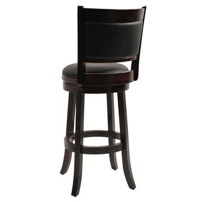 Cappuccino 29-inch Swivel Barstool with Faux Leather Cushion Seat - Tampa Home & Garden Store