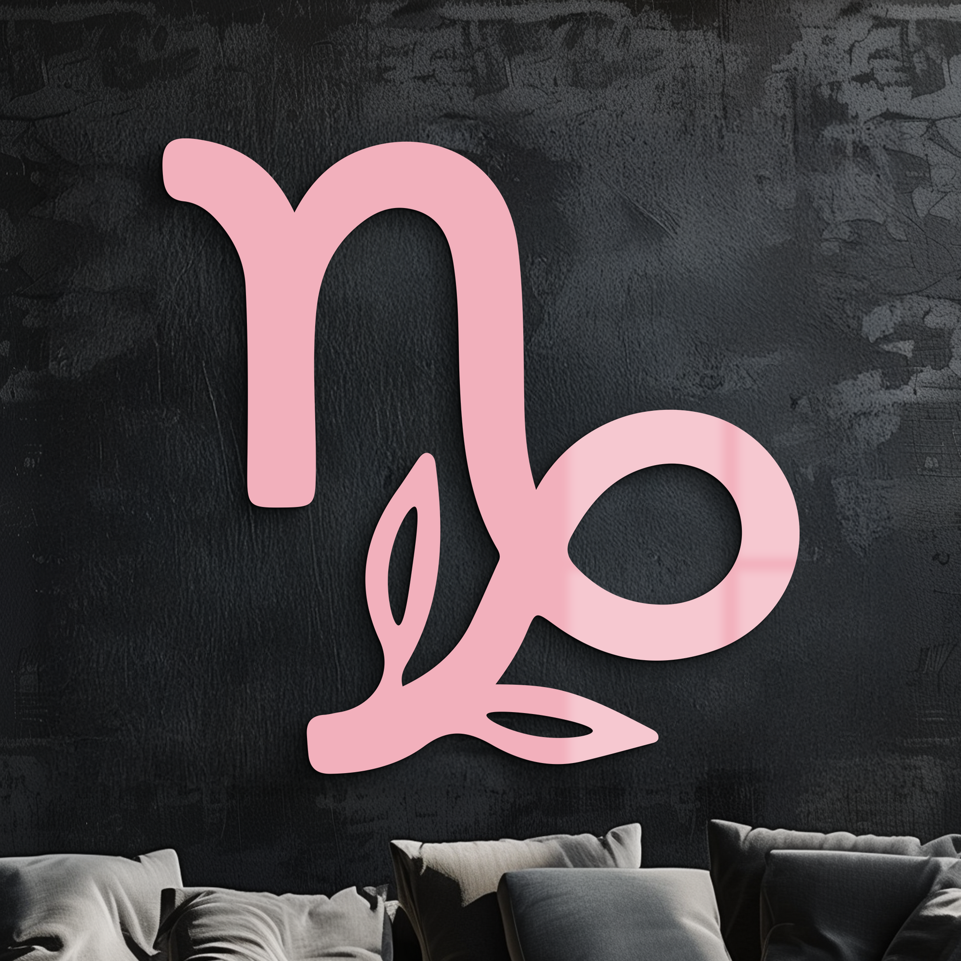 Capricorn Zodiac Symbol Metal Wall Art – Floral Astrology Home Decor - KAFGP081 - Tampa Home & Garden Store