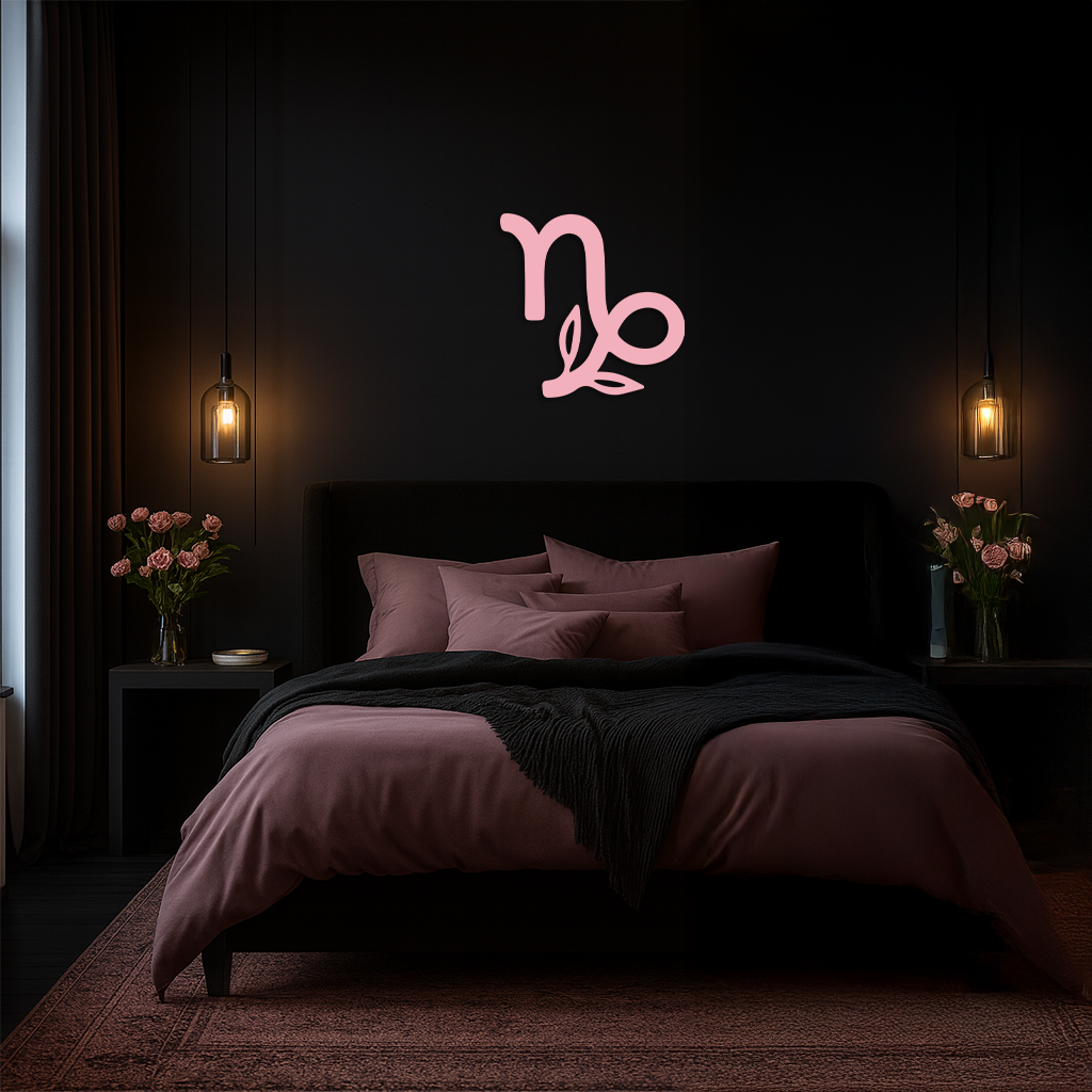 Capricorn Zodiac Symbol Metal Wall Art – Floral Astrology Home Decor - KAFGP081 - Tampa Home & Garden Store