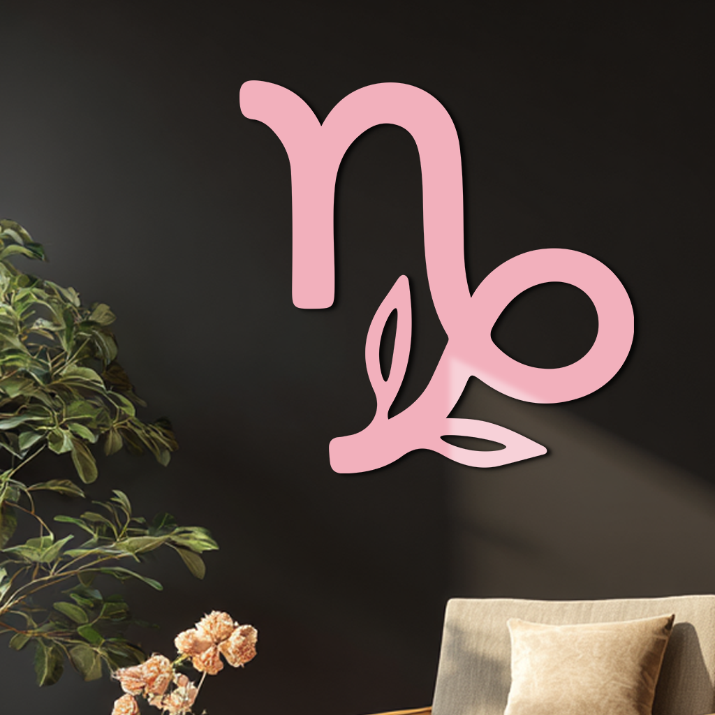 Capricorn Zodiac Symbol Metal Wall Art – Floral Astrology Home Decor - KAFGP081 - Tampa Home & Garden Store