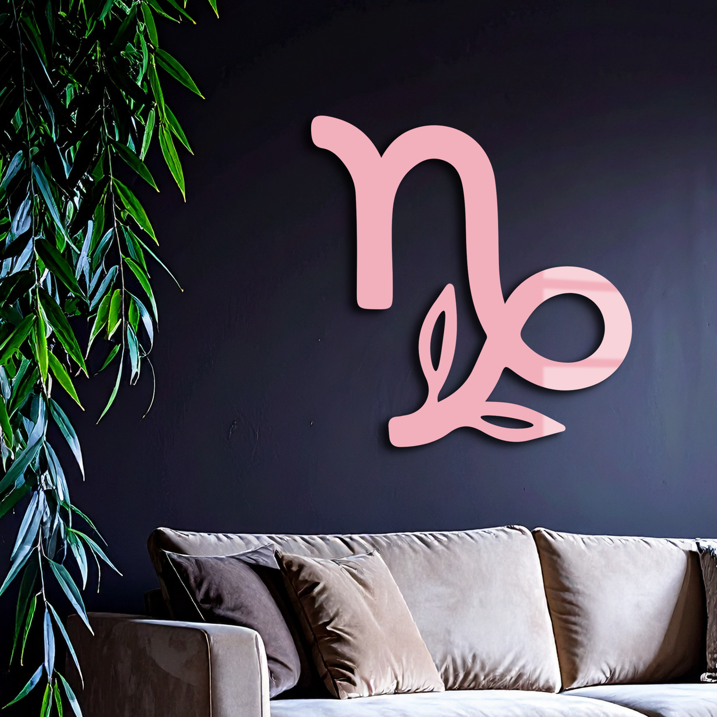 Capricorn Zodiac Symbol Metal Wall Art – Floral Astrology Home Decor - KAFGP081 - Tampa Home & Garden Store