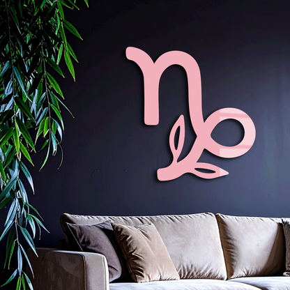 Capricorn Zodiac Symbol Metal Wall Art – Floral Astrology Home Decor - KAFGP081 - Tampa Home & Garden Store