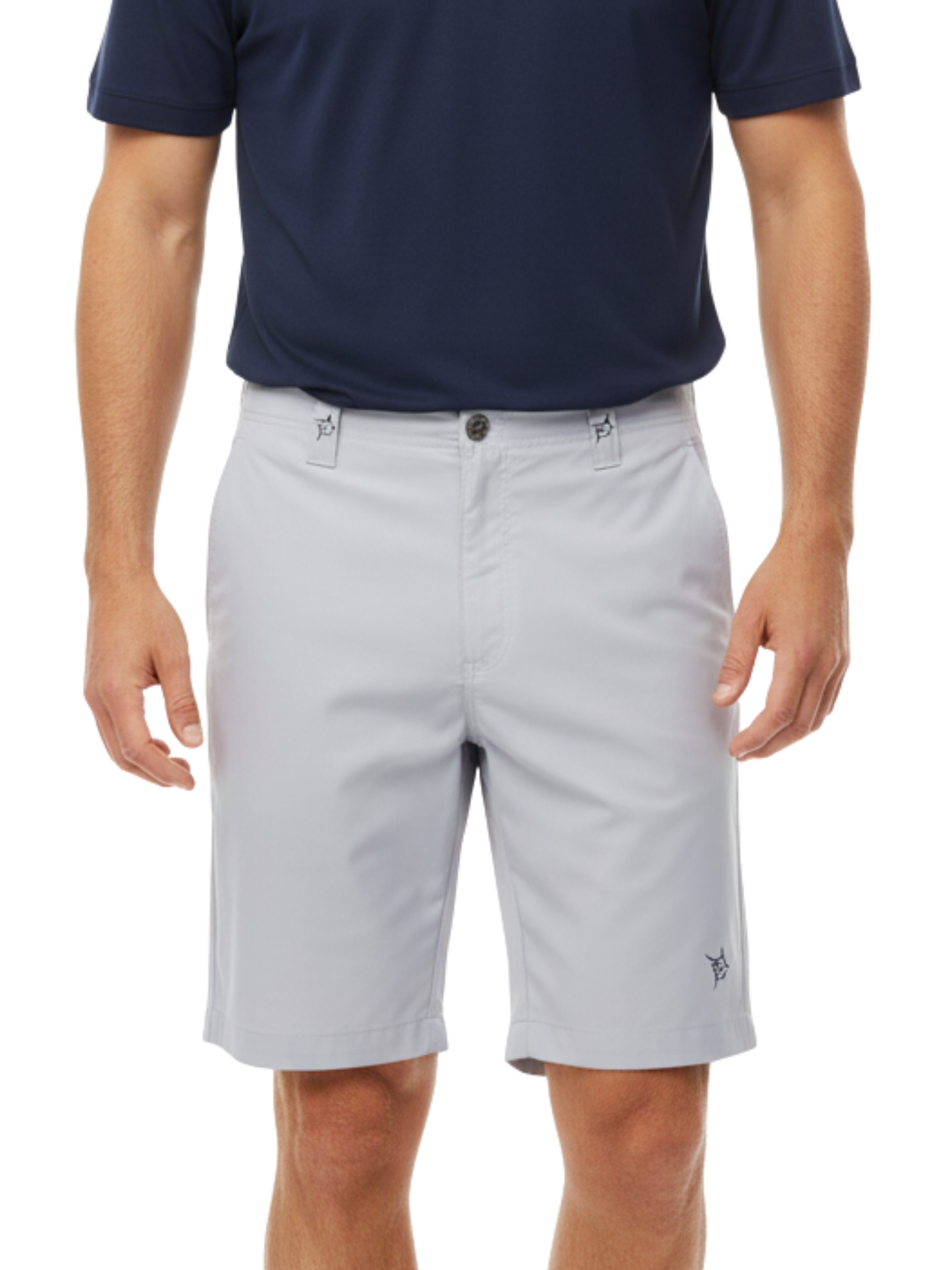 Captain Shorts by White Water Life, light gray shorts with belt loops and button on Tampa Home & Garden Store