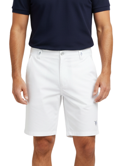 Captain Shorts by White Water Life in white with front pockets and small logo tag on pocket on Tampa Home & Garden Store