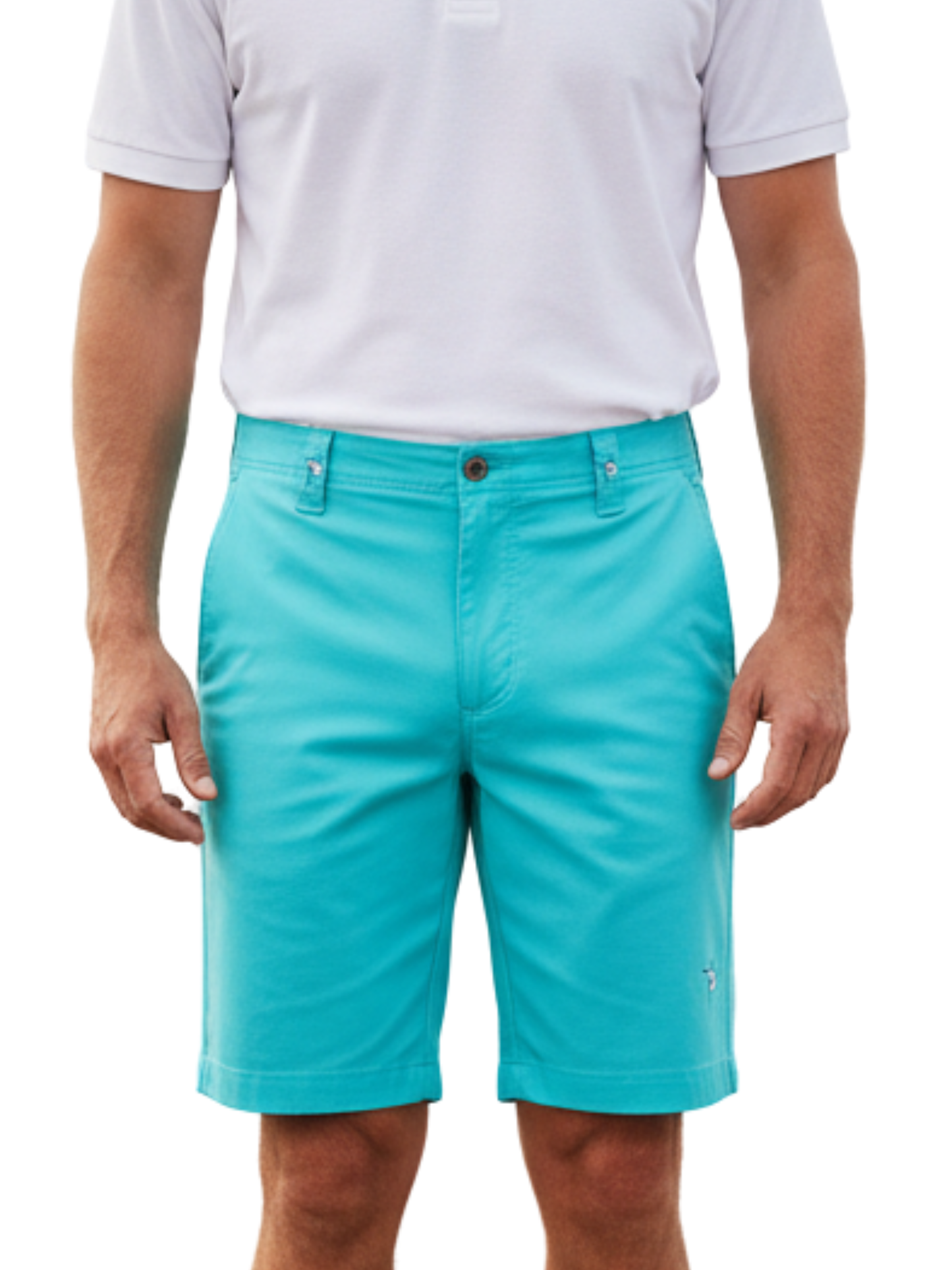 Captain Shorts turquoise from White Water Life with belt loops and front pockets on Tampa Home & Garden Store