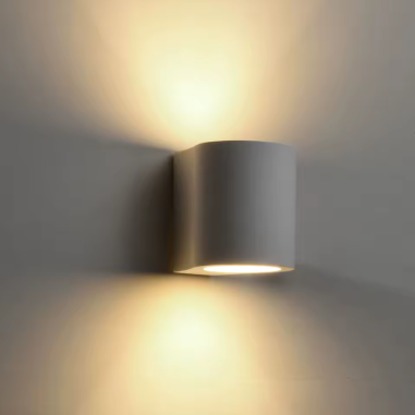 White LED Gypsum Up-Down Sconce by Decorbites; wall light fixture with warm glow on Tampa Home & Garden Store