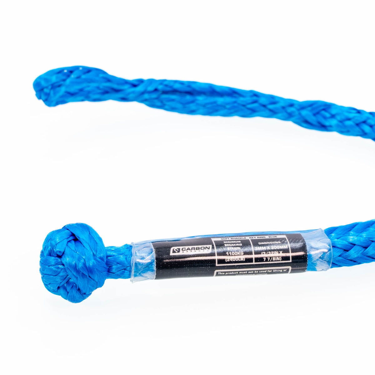 Soft Shackle Keyring blue braided rope with Carbon Offroad USA label on Tampa Home & Garden Store