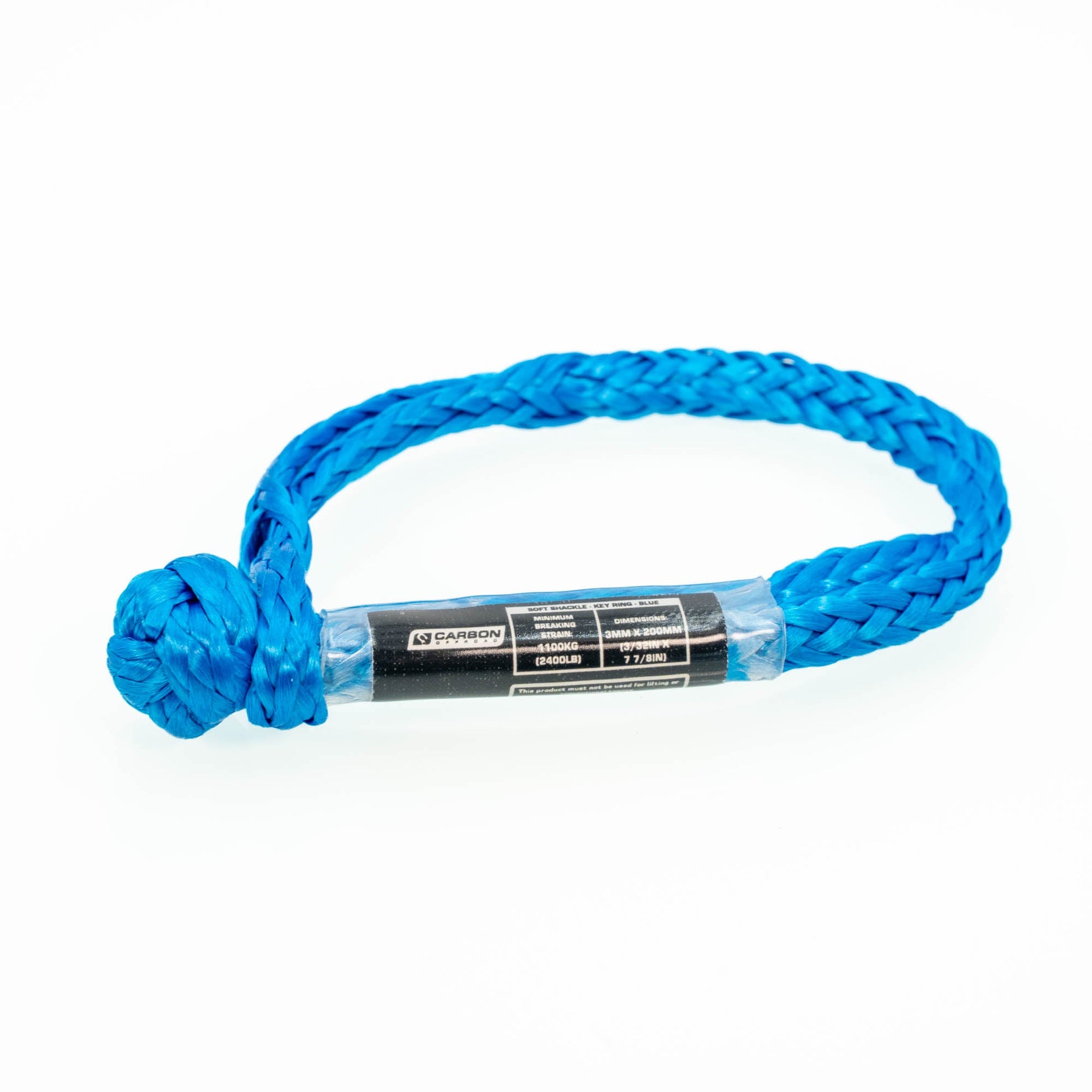 Soft Shackle Keyring blue braided rope, 1.1 ton, Carbon Offroad USA on Tampa Home & Garden Store
