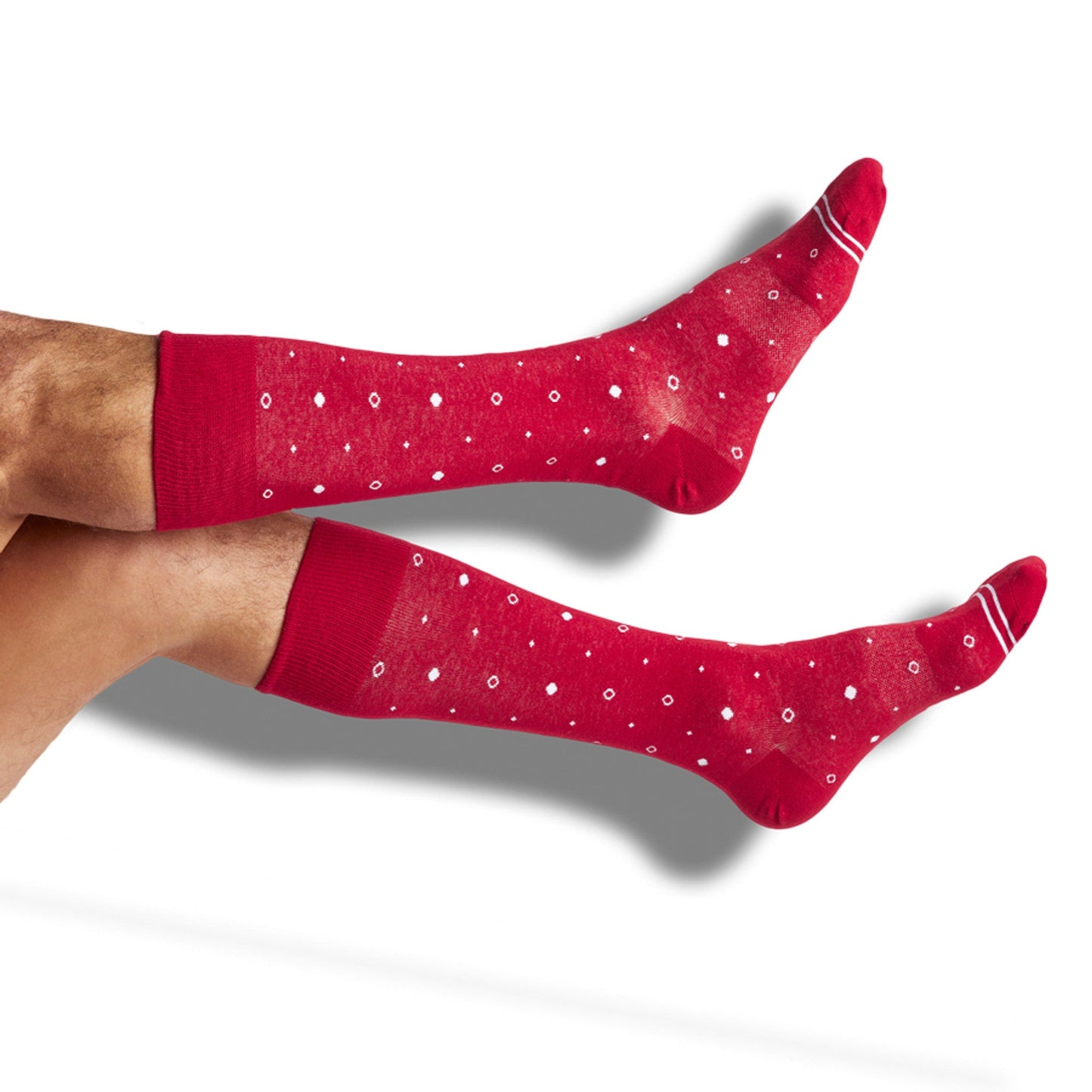 DeadSoxy Cardinal White mixed socks 8 pack red crew socks with white dot pattern on Tampa Home & Garden Store
