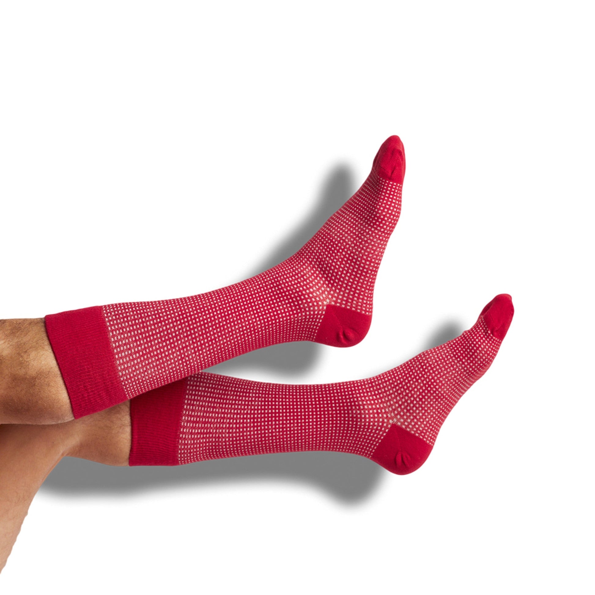 DeadSoxy Cardinal/White Mixed Socks 4 Pack, red dotted pattern crew socks on Tampa Home & Garden Store