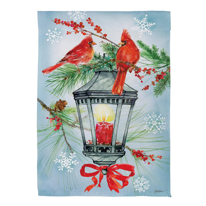 Cardinal Lantern Suede Garden Flag - Tampa Home & Garden Store