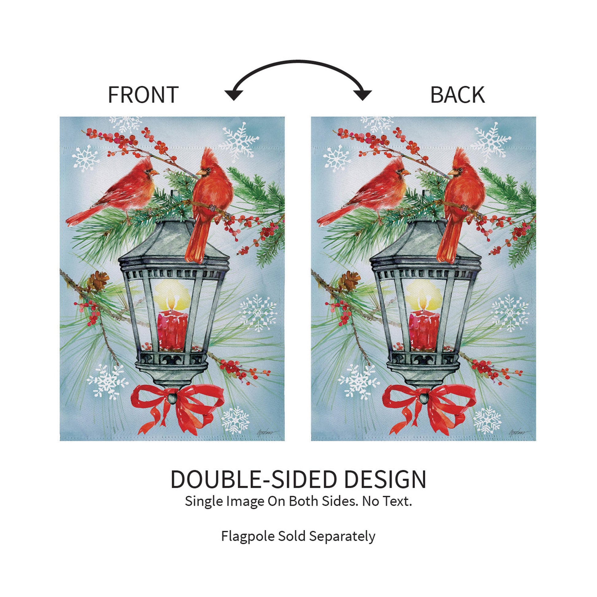 Cardinal Lantern Suede Garden Flag - Tampa Home & Garden Store