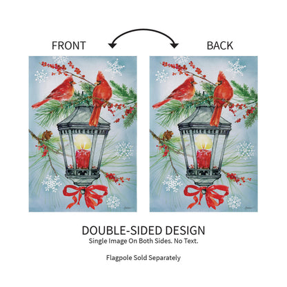 Cardinal Lantern Suede Garden Flag - Tampa Home & Garden Store
